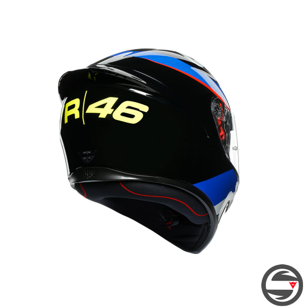 K1 AGV TOP 008 REPLICA VR46 SKY RACING TEAM BLACK RED BLUE GLOSSY