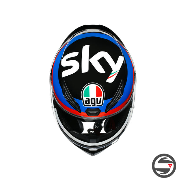 K1 AGV TOP 008 REPLICA VR46 SKY RACING TEAM BLACK RED BLUE GLOSSY