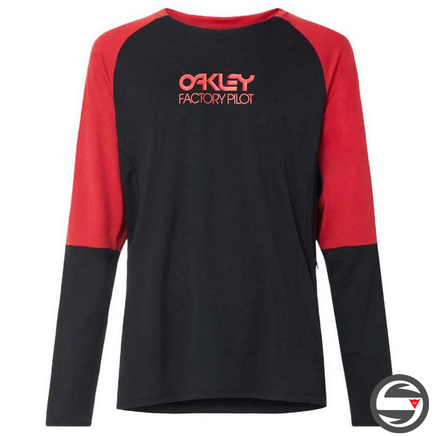 OAKLEY SWITCHBACK LS TRAIL TEE JERSEY BLACK RED