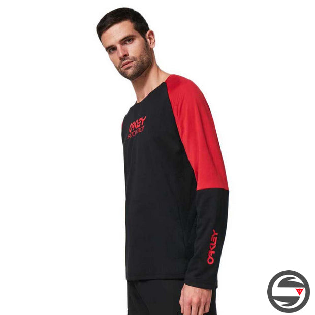 OAKLEY SWITCHBACK LS TRAIL TEE JERSEY BLACK RED