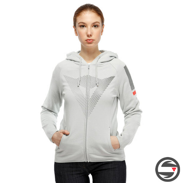 DAINESE FADE LADY FULL-ZIP HOODIE 38G GLACIER GRAY DARK RED