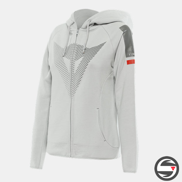 DAINESE FADE LADY FULL-ZIP HOODIE 38G GLACIER GRAY DARK RED