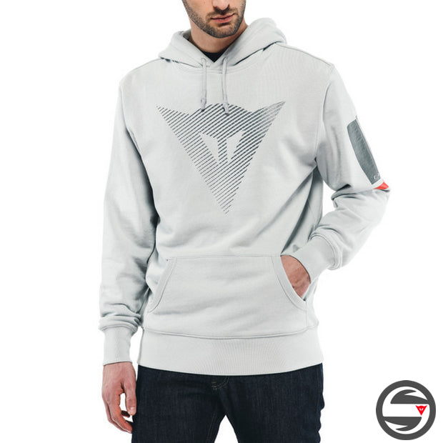 DAINESE FADE HOODIE 38G GLACIER GRAY DARK GRAY RED