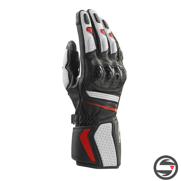 ST-03 LEATHER SPORT GLOVES BLACK WHITE RED CLOVER