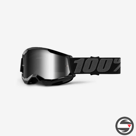 100% STRATA 2 YOUTH BLACK LENTE SPECCHIO SILVER