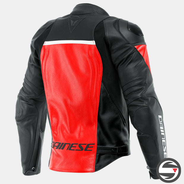 RACING 4 LEATHER JACKET C36 LAVA-RED BLACK