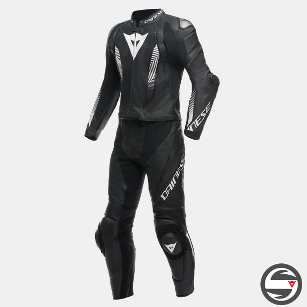 LAGUNA SECA 5 2PCS LEATHER SUIT 948 BLACK WHITE