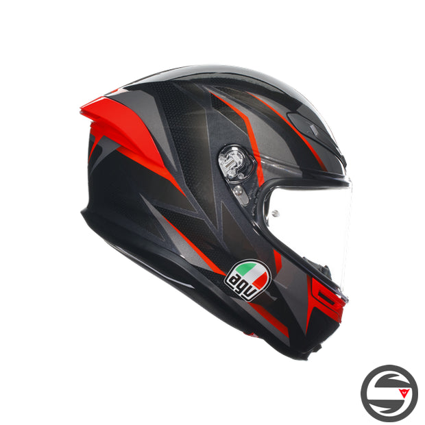 K6 S AGV E2206 MPLK 014 SLASHCUT BLACK/GREY/RED ECE 22.06