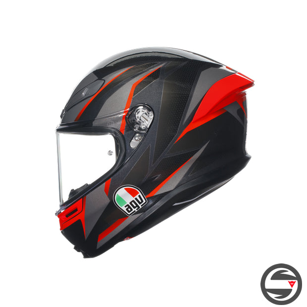 K6 S AGV E2206 MPLK 014 SLASHCUT BLACK/GREY/RED ECE 22.06