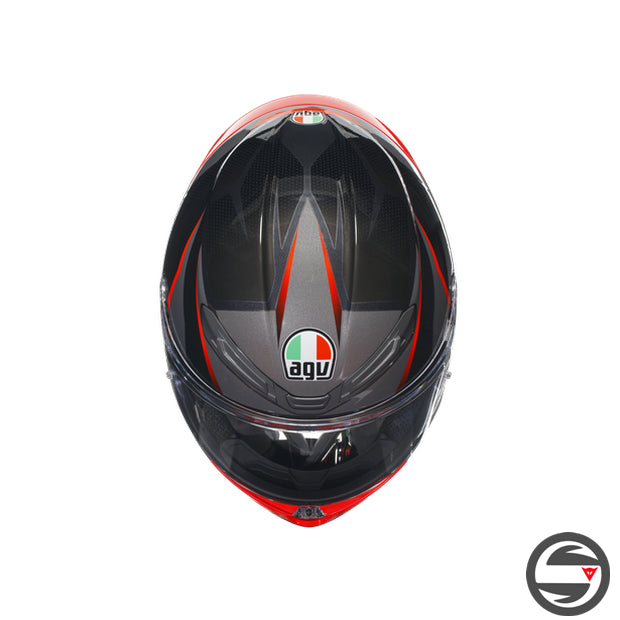 K6 S AGV E2206 MPLK 014 SLASHCUT BLACK/GREY/RED ECE 22.06