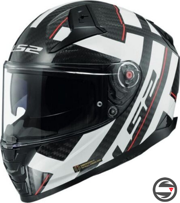 FF811 VECTOR 2 C CARBON STRONG BLACK RED WHITE GLOSSY ECE 22.06