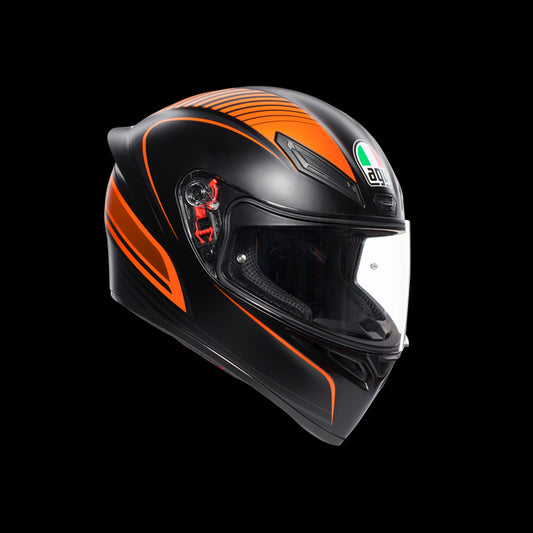 K1 AGV MULTI 002 WARMUP MATT BLACK ORANGE