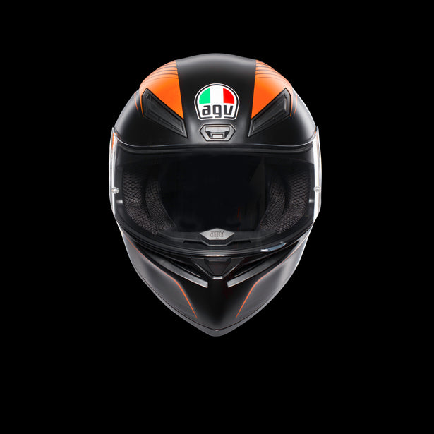 K1 AGV MULTI 002 WARMUP MATT BLACK ORANGE