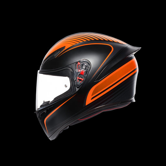 K1 AGV MULTI 002 WARMUP MATT BLACK ORANGE