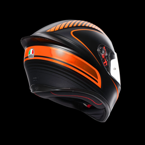 K1 AGV MULTI 002 WARMUP MATT BLACK ORANGE