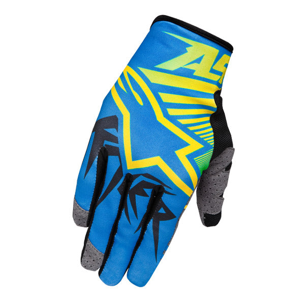 RACER BRAAP GLOVES 576 YELLOW BLUE LIME