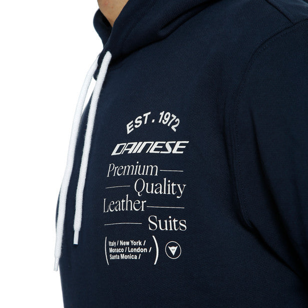 FELPA DAINESE PADDOCK HOODIE 09D BLACK-IRIS WHITE