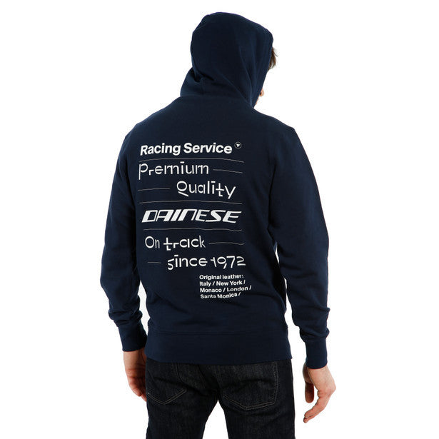 FELPA DAINESE PADDOCK HOODIE 09D BLACK-IRIS WHITE