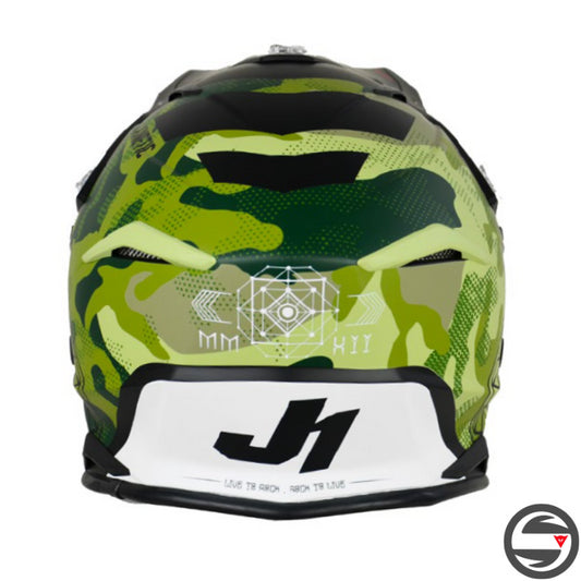 JUST1 HELMET J39 KINETIC CAMO ARMY GREEN BLACK MATT