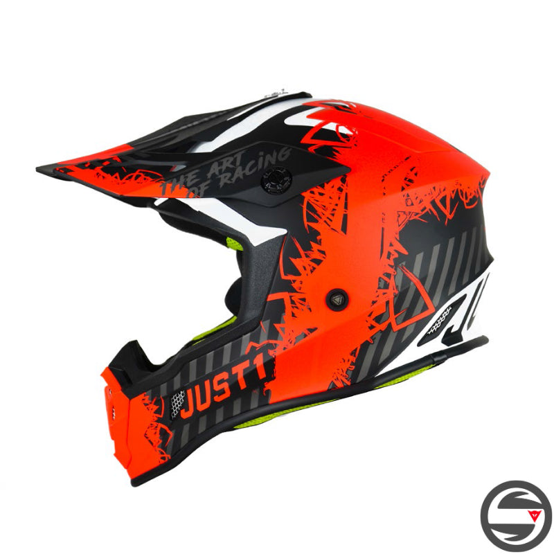 JUST1 HELMET J38 MASK FLUO ORANGE TITANIUM BLACK MATT