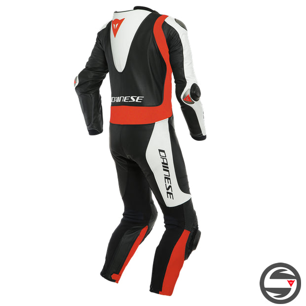 LAGUNA SECA 5 1PC PERF. LEATHER SUIT N32 BLACK WHITE FLUO-RED