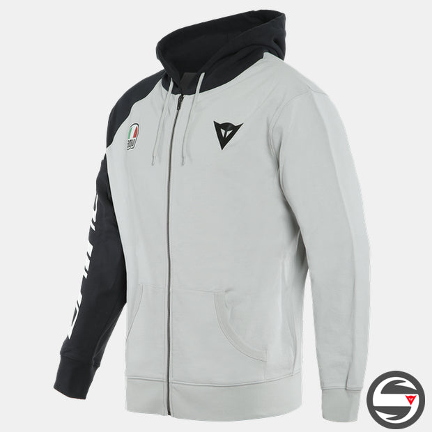 DAINESE RACING SERVICE FULL-ZIP HOODIE 51C GLACIER GRAY BLACK