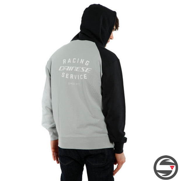 DAINESE RACING SERVICE FULL-ZIP HOODIE 51C GLACIER GRAY BLACK