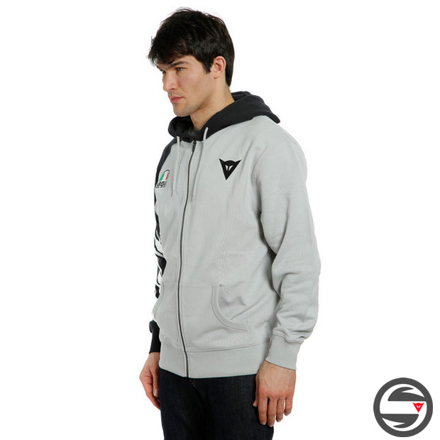 DAINESE RACING SERVICE FULL-ZIP HOODIE 51C GLACIER GRAY BLACK