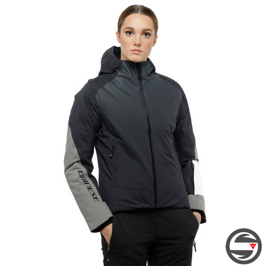 HP CRUST WMN JACKET 82F BLACK TAPS CHARCOAL GRAY STAR WHITE