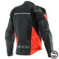 RACING 4 LEATHER JACKET 628 BLACK FLUO-RED