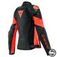 RACING 4 LADY LEATHER JACKET 628 BLACK FLUO-RED