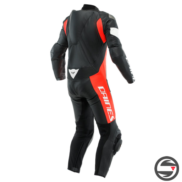 TOSA 1 PCS PERF. LEATHER SUIT W12 BLACK FLUO-RED