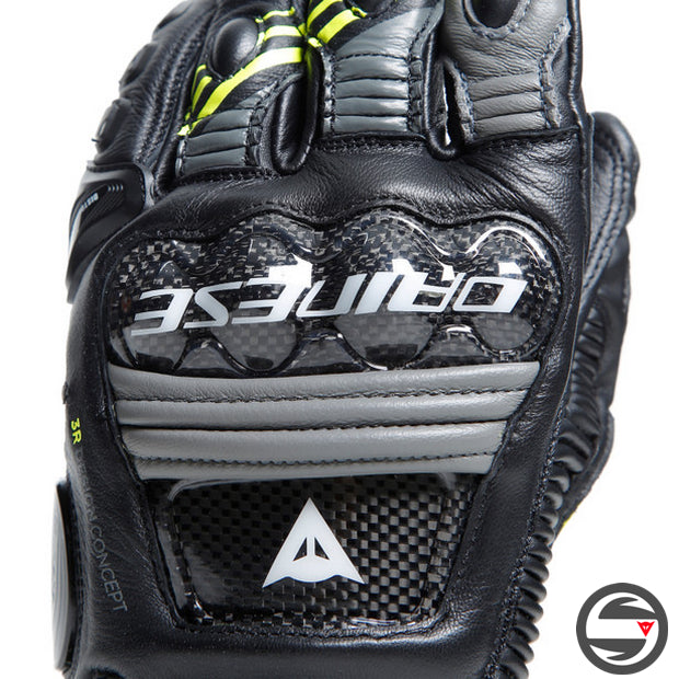 PELLE DRUID 4 GLOVES 20A BLACK CHARCOAL GRAY FLUO YELLOW