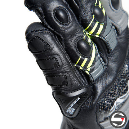 PELLE DRUID 4 GLOVES 20A BLACK CHARCOAL GRAY FLUO YELLOW