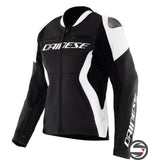 RACING 5 LEATHER JACKET WMN 622 BLACK WHITE