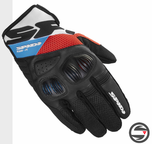 B79K3 FLASH-R EVO COL.085 ROSSO AZZURRO GUANTI SPIDI
