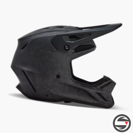 FX V3 RS CARBON SOLID BLACK HELMET FOX