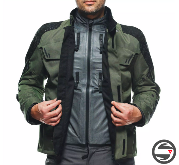 LADAKH 3L D-DRY JACKET 63H ARMY GREEN BLACK DAINESE