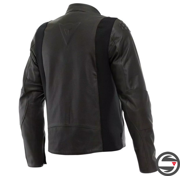 ISTRICE QDF PERF. LEATHER JACKET 005 DARK BROWN