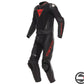 DEMON SPRINT 2PCS LEATHER SUIT H43 BLACK RED LAVA