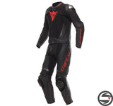 DEMON SPRINT 2PCS LEATHER SUIT H43 BLACK RED LAVA