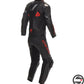 DEMON SPRINT 2PCS LEATHER SUIT H43 BLACK RED LAVA