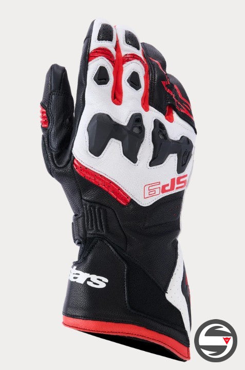 SP-9 GLOVES 1304 BLACKK WHITE BRGHT RED