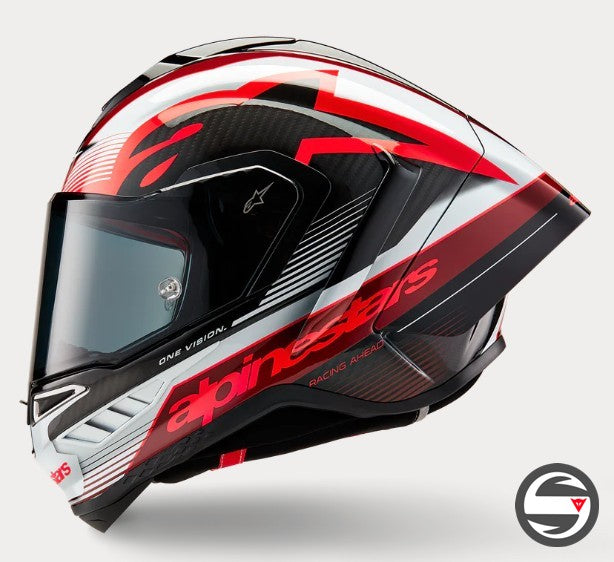 SUPERTECH R10 1352 SOLID BLACK RED CARBON B R WG ECE DOT FIM