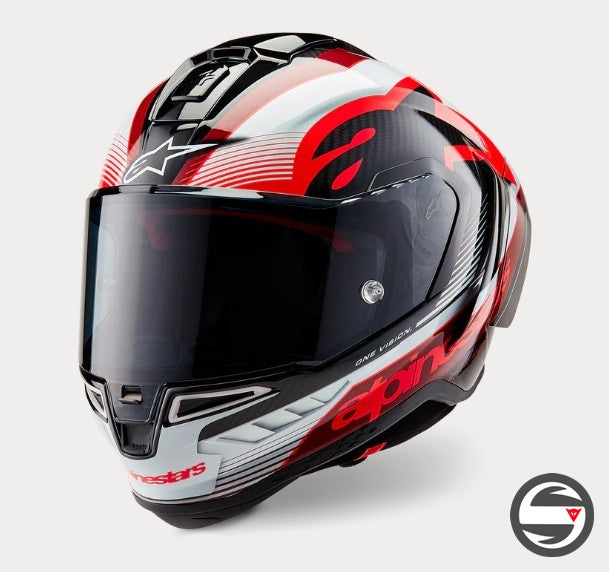 SUPERTECH R10 1352 SOLID BLACK RED CARBON B R WG ECE DOT FIM