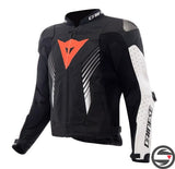 SUPER SPEED 5 LEATHER JACKET PERF. N32 BLACK WHITE RED FLUO