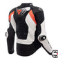 SUPER SPEED 5 LEATHER JACKET PERF. N32 BLACK WHITE RED FLUO