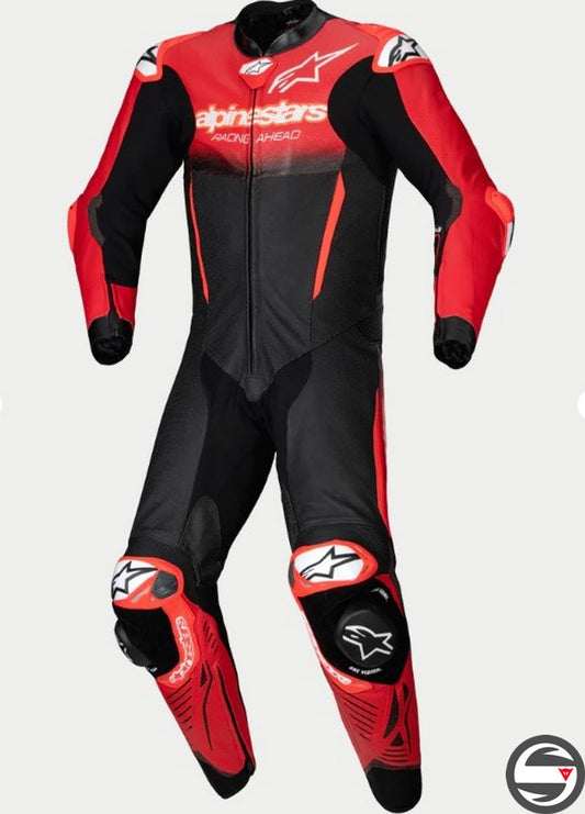 3150125 GP-R7 1PC LTH SUIT 1405 BLACK MID RED