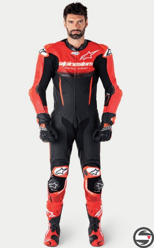 3150125 GP-R7 1PC LTH SUIT 1405 BLACK MID RED