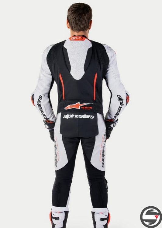 3150125 GP-R7 1PC LTH SUIT 233 WHITE BLACK RED FLUO